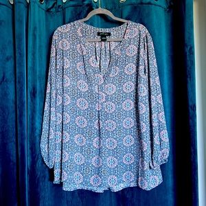 Faith + Zoe long sleeve floral blouse 3X